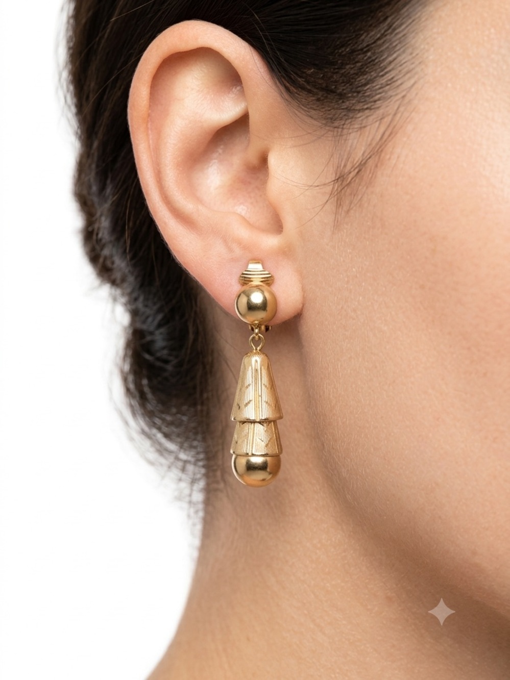 Vintage Gold Drop Dangle Earrings - Classic Women Jewelry